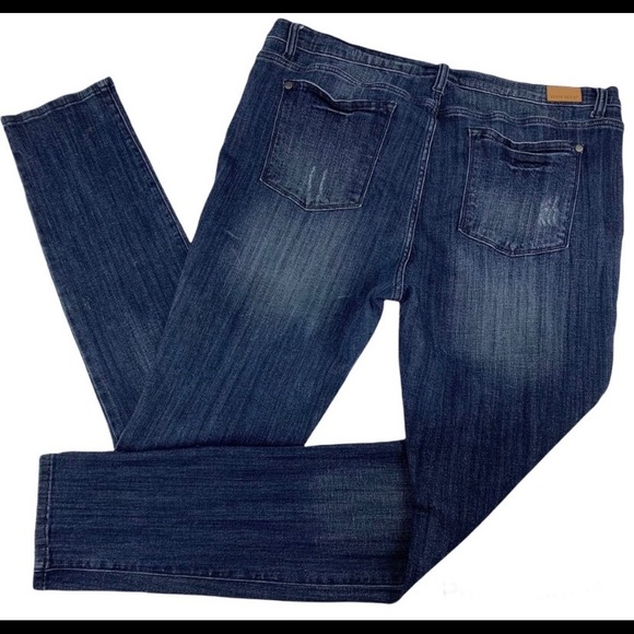 JUBY BLUE Destroyed Distressed Stretch Denim Skinny Jeans Women’s 3XL 20W 41x33 - Picture 2 of 6